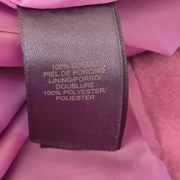 Size 12 Liz Claiborne Rose Color Button Front Sued Jacket/Blazer - Picture 9 of 10